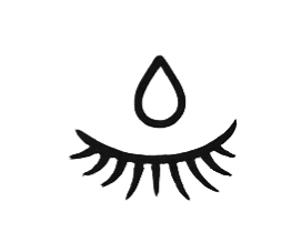 Icône de cils recourbés naturellement, représentant un rehaussement élégant et durable.